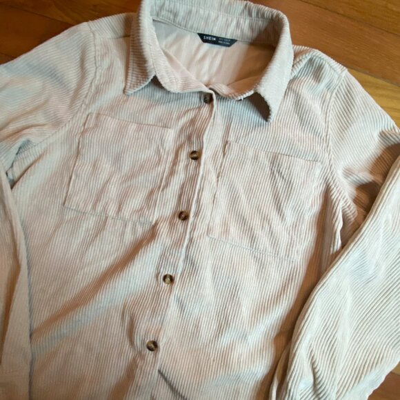 Ribbed Beige Flannel size Small - Picture 5 of 8